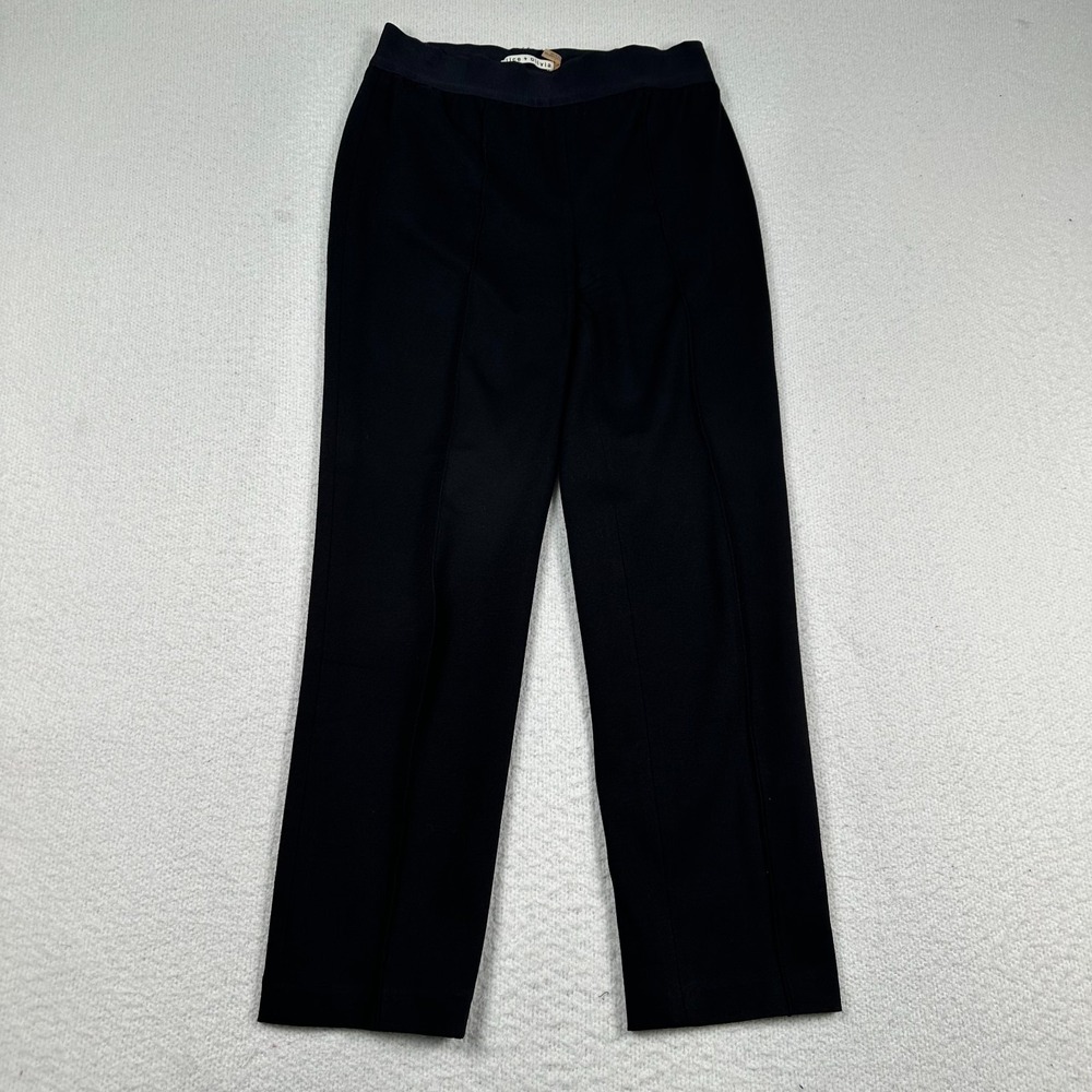 Alice + Olivia Pants Womens 2 Straight Leg Stretch Pull on Business Preppy Black